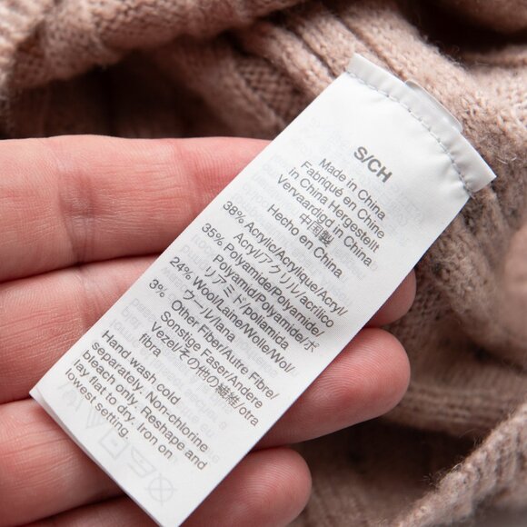 Madewell Donegal Evercrest Turtleneck Sweater Coziest Yarn Blush Size Small - Picture 5 of 6